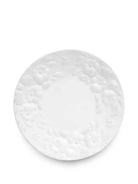 Astier De Villatte Hortus floral-embossed dessert plate White ASPHRT1