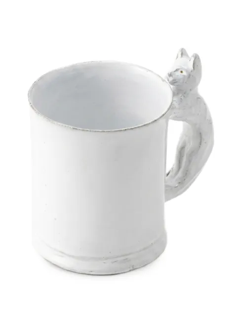 Astier De Villatte golden-eyed cat-handle mug White TSSSTK2D