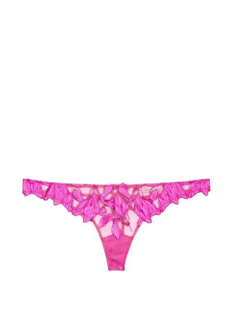 Fleur Du Mal Lily embroidered thong Pink PY0572772