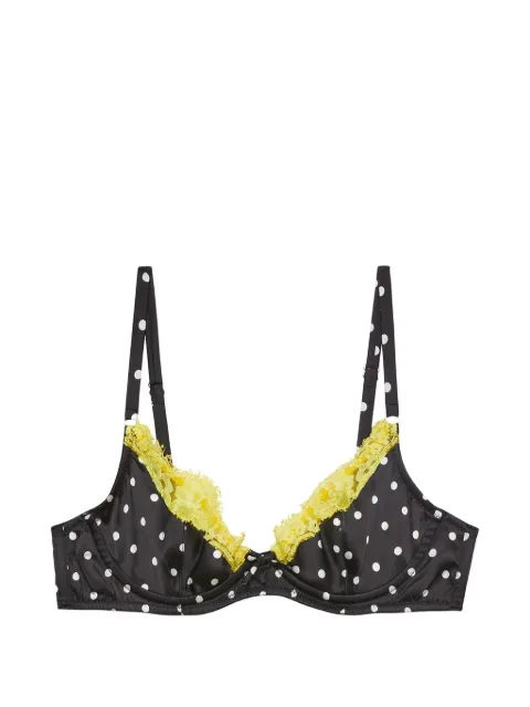 Fleur Du Mal Juliet polka-dot lace-trim bra Black BR05041133
