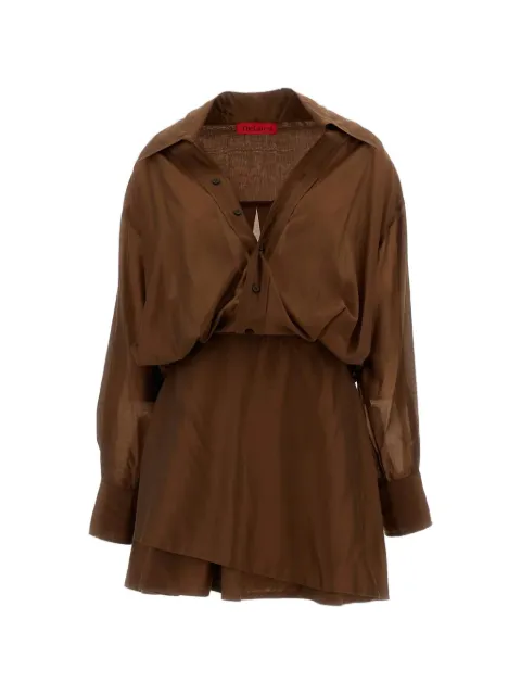 THELATEST Denise layered mini dress Brown TLW04020T0161ABTP