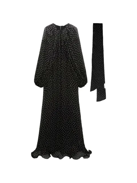 Dorothee Schumacher Dancing Dots long-sleeve maxi dress Black 549144