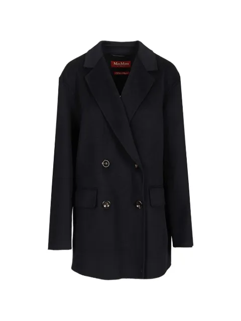 Max Mara double-breasted notched-lapels wool coat Blue 2616081051600