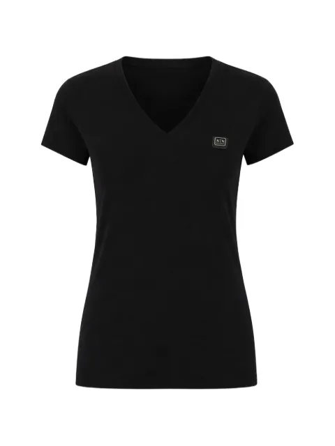 Armani Exchange logo-patch V-neck T-shirt Black XW000105AF11929