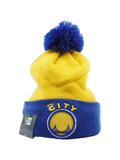 NEW ERA CAP Golden State Warriors pompom beanie hat Yellow NE1165