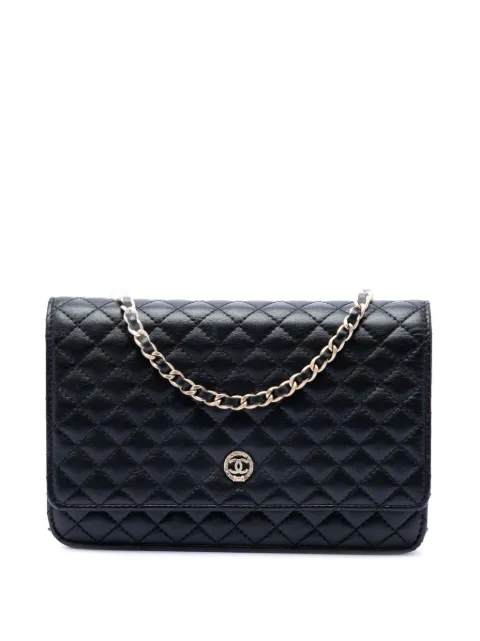 CHANEL Pre-Owned 2012 CC Microquilted Lambskin Wallet On Chain crossbody bag Black W5ZGY0R6TDO0L29D