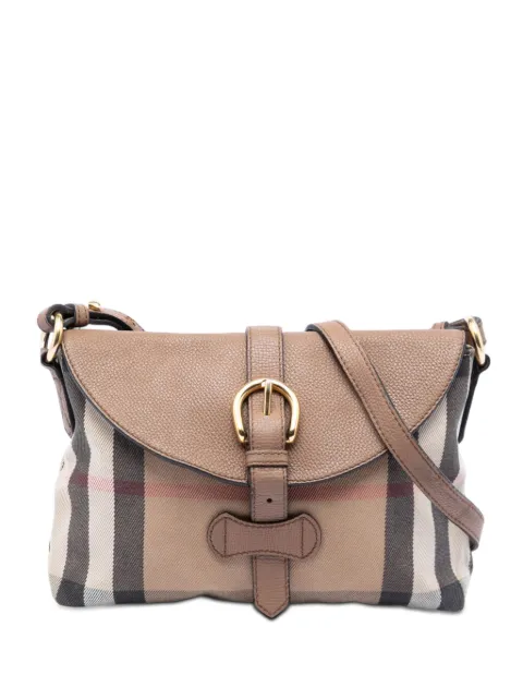 Burberry Pre-Owned 2000-2017 Small House Check Canvas and Leather Horseshoe Milton crossbody bag Brown M4WNZYIRU3NQHRPT