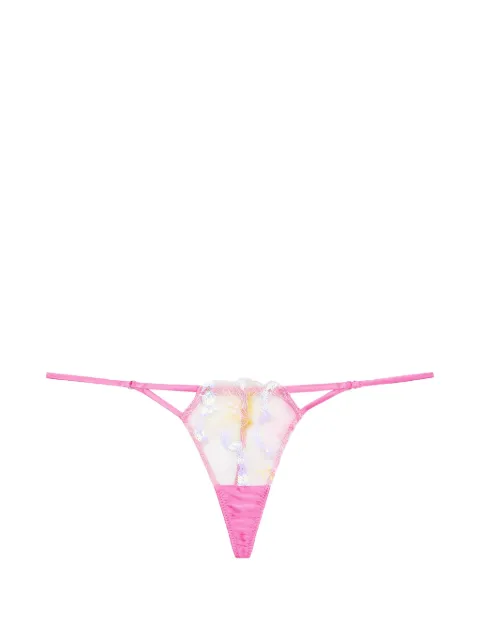 Fleur Du Mal Hibiscus sequin g-string Pink PY05811128