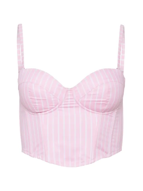 Fleur Du Mal Hamptons striped bustier top Pink TP07731142