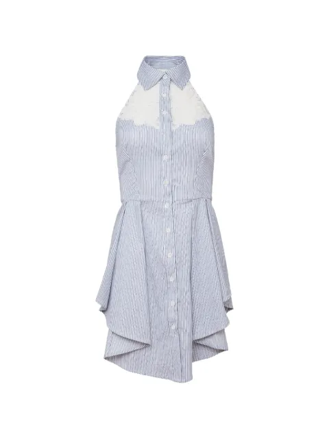 Fleur Du Mal lace-cutout halter-neck mini dress Blue DR07711140