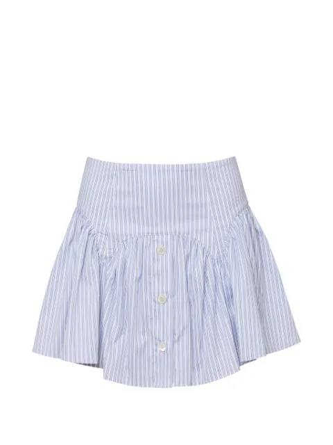 Fleur Du Mal Poplin Garter striped mini skirt White SH01411140