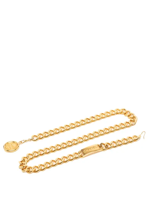 CHANEL Pre-Owned 1980-1990 Gold Plated CC Medallion Chain Link belt Gold YKHNZVNE5HFQIA4A