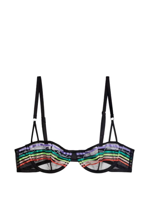 Fleur Du Mal Taste Le Rainbow balconette bra Black BR0542100