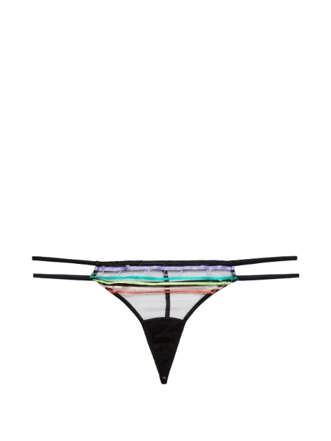 Fleur Du Mal Taste Le Rainbow V-string thong Black PY0579