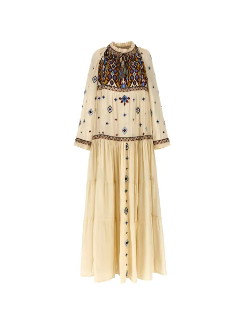 Fortela Arsia embroidered maxi dress Neutrals WARSIA1CM001