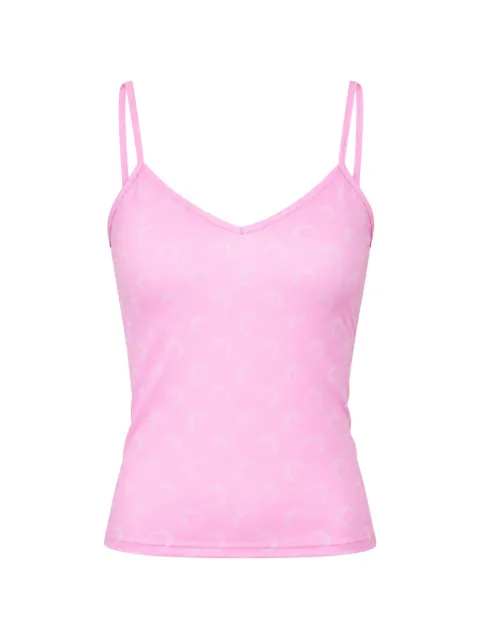 Marine Serre Moon-printed jersey straps top Pink WTO508ACJER0001PK30