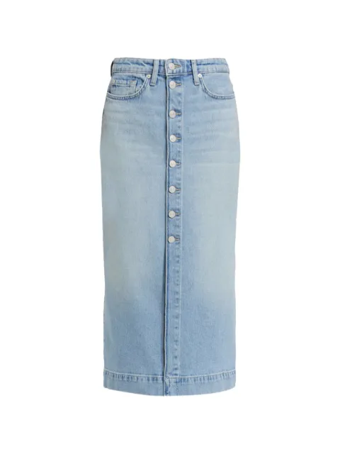 7 For All Mankind buttoned cotton midi skirt Blue 7U4O0C10
