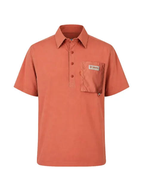 Columbia Cove Beach™ logo-patch chest-pocket shirt Orange 2119481