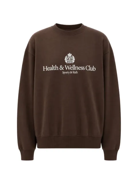Sporty & Rich H&W crest-print crew-neck sweatshirt Brown ST07165241BR03