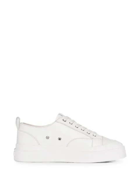 Manière De Voir Vienna leather contrast stitch sneakers White MANF0271