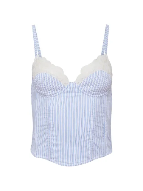 Fleur Du Mal East Hampton lace-trim bustier White TP07751140