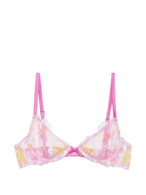Fleur Du Mal Hibiscus sequin-embellished bra Pink BR05451128