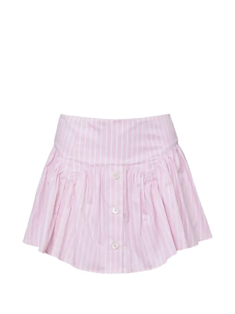 Fleur Du Mal Poplin Garter striped mini skirt Pink SH01411142