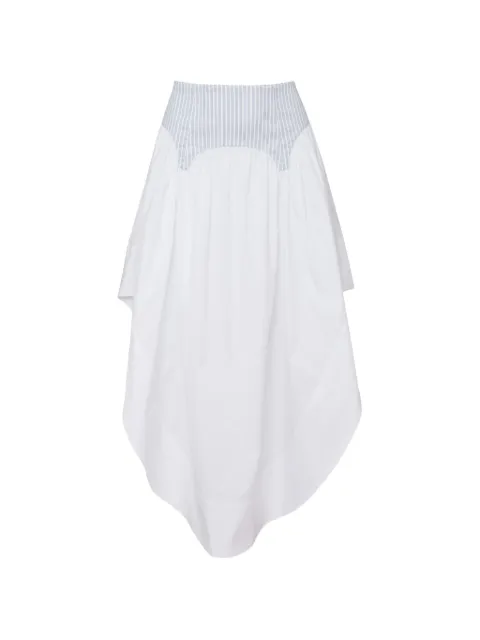Fleur Du Mal Poplin Garter asymmetric skirt White SK02471140