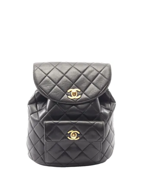 CHANEL Pre-Owned 1994-1996 Medium quilted Lambskin Duma backpack Black QCO99GEVBPGZ9V6X