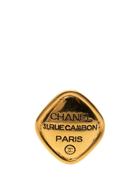 CHANEL Pre-Owned 1970-1980 Gold Plated 31 Rue Cambon Diamond Brooch costume brooch Gold CZTYJ08EVW7DY5MX