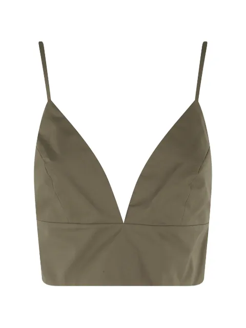 Federica Tosi V-neck cropped top Green 41352400