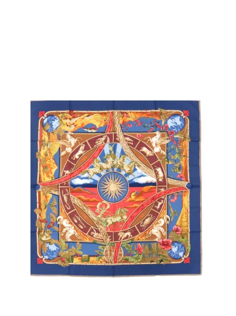 Hermès Pre-Owned 2000-2025 Rythmes du Monde Silk Scarf 90 scarves Blue 9KZZBXBLMZRGYLMJ
