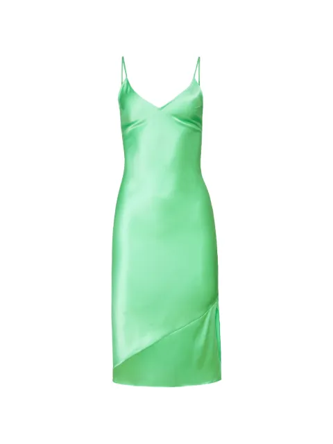 Fleur Du Mal V-neck slip midi dress Green SL006811153