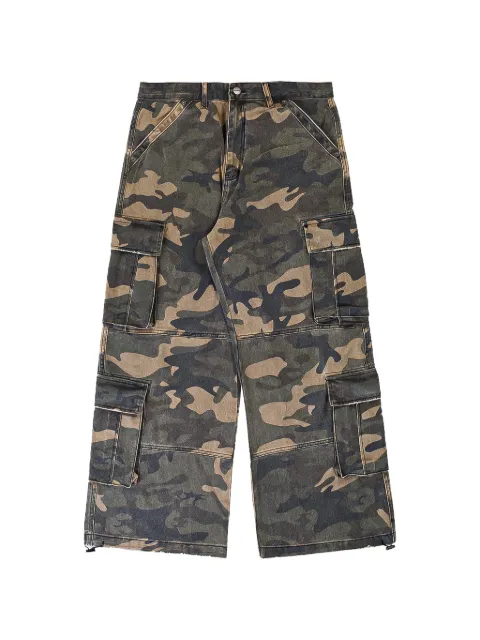 Vague Studios camouflage flap-pocket jeans Green VG010