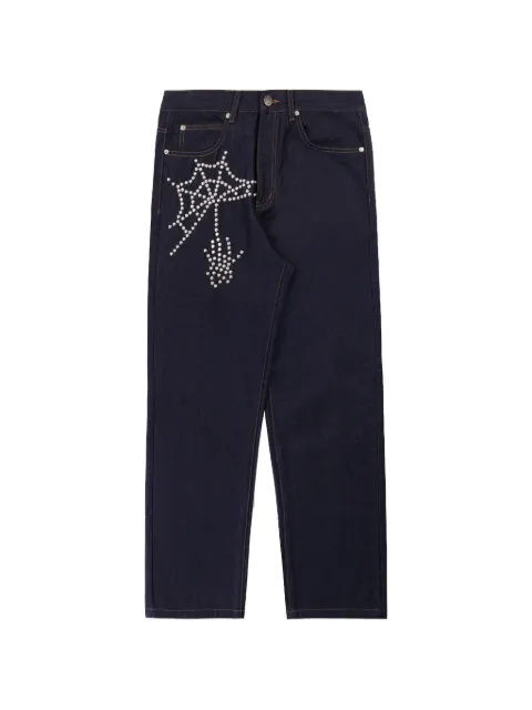 Boredom Kills Spider stud-embellished jeans Blue BK011