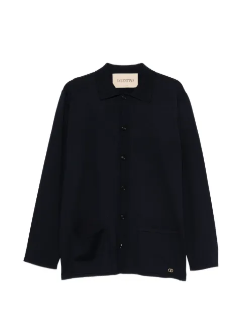 Valentino Garavani button-up patch-pocket cardigan Blue VKA06QBLY