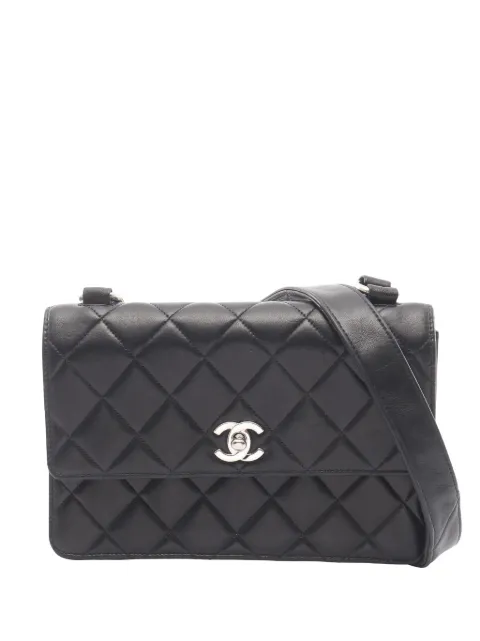 CHANEL Pre-Owned 1996-1997 Quilted Lambskin Daily Zippy Flap crossbody bag Black 35F1HQU9MMBHA602