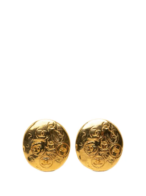 CHANEL Pre-Owned 1993 CC Gold Plated Button Clip On Earrings costume earrings Gold PMQX16WBXCLIBLF6