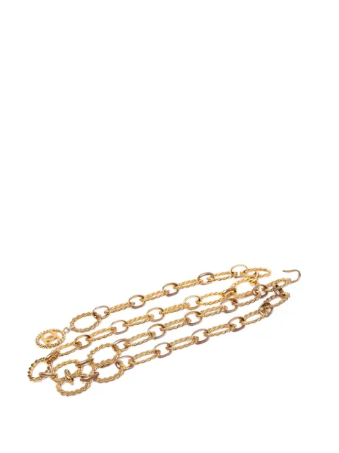 CHANEL Pre-Owned 1980-1990 Gold Plated CC Medallion Chain Link belt Gold 7ALHWECK828GO71D