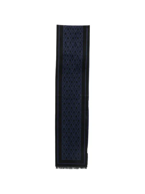 Valentino Garavani VLogo-print fringed-design scarf Blue YEN00GHBS