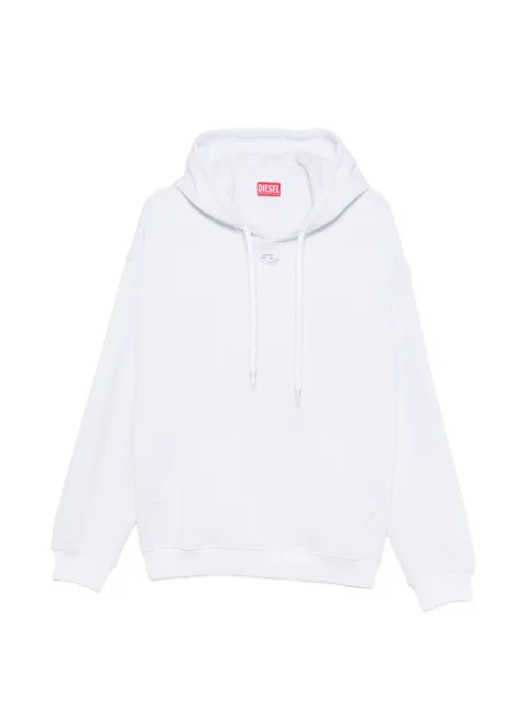 Diesel logo-plaque drawstring hoodie White A200500GSBP