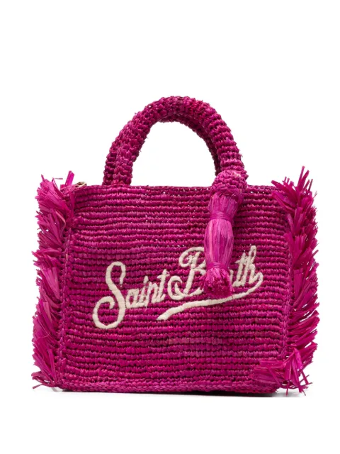 MC2 Saint Barth mini Vanity fringed logo-embroidered tote bag Pink VAMI017