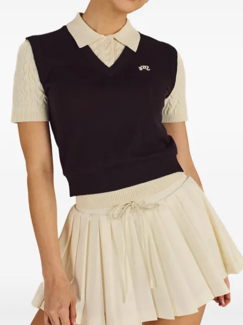 Malbon Golf Veronica V-neck polo vest Black MW0228