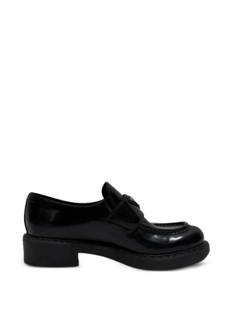 Prada Pre-Owned 2023 Brushed leather loafers Black RFCPUGBSH736617W