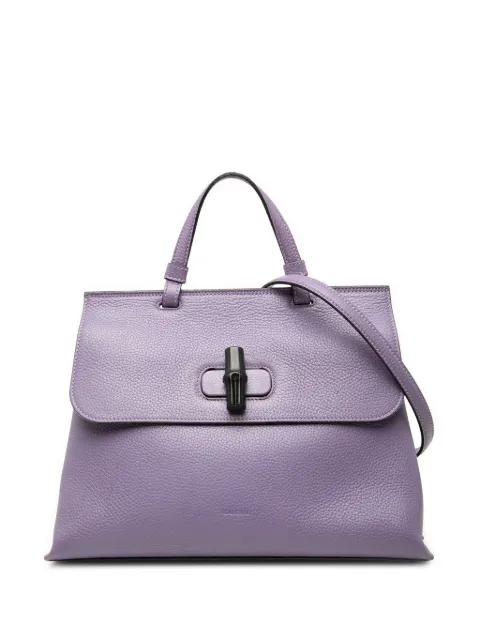Gucci Pre-Owned 2000-2015 Medium Leather Bamboo Daily satchel Purple C6KYH2M8AXJ4TEO3