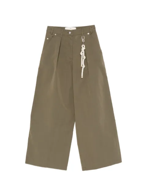 Song For The Mute pleated wide-leg trousers Green 261WPT061
