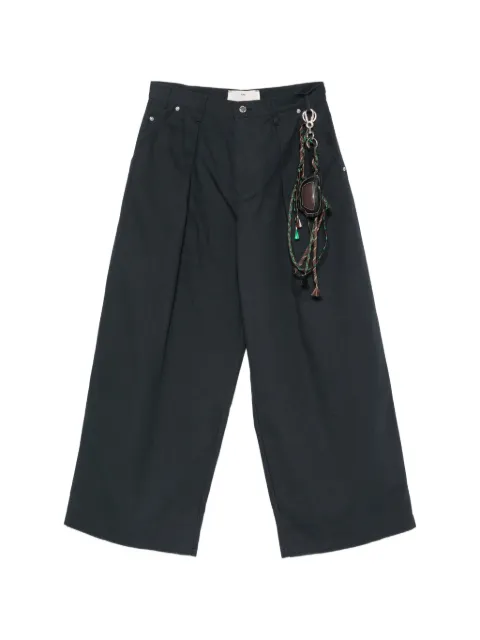 Song For The Mute charm-detail pleated trousers Blue 261MPT103