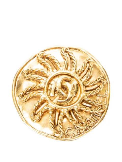 CHANEL Pre-Owned 1994 CC-logo sun brooch Gold 94A