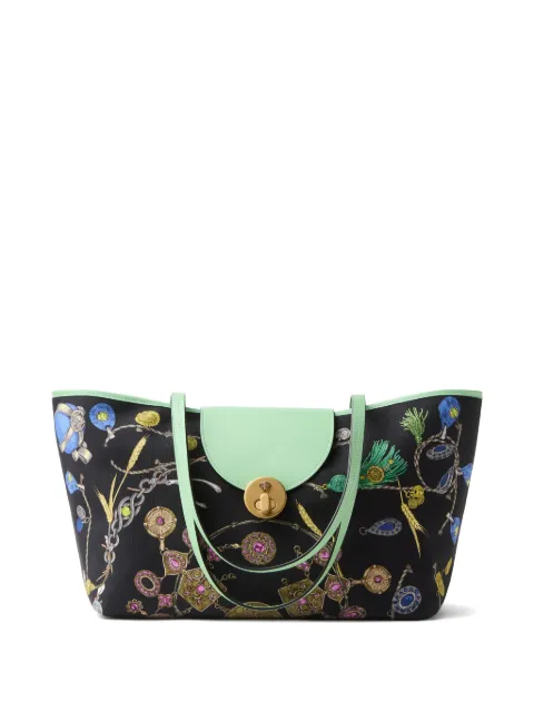 Versace Vivian printed small canvas tote Black 10244331A18553