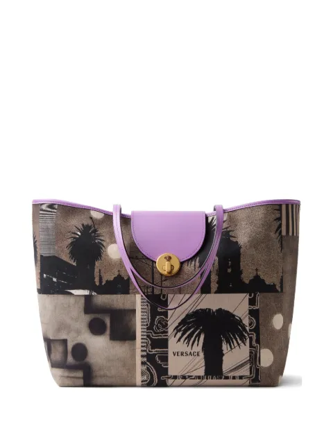 Versace Vivian printed large canvas tote Neutrals 10241041A18554